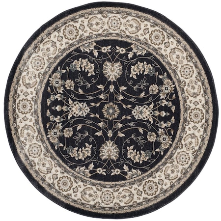 Safavieh Lyndhurst Round Area Rug, Anthracite and Cream - 7 x 7 ft. LNH340D-7R
